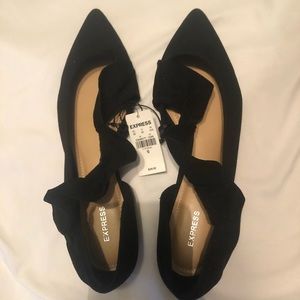 Black pointed toe flats. Size 10